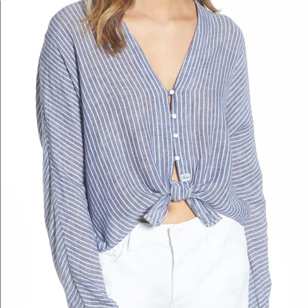 Rails Solane Button Front Tie Top L